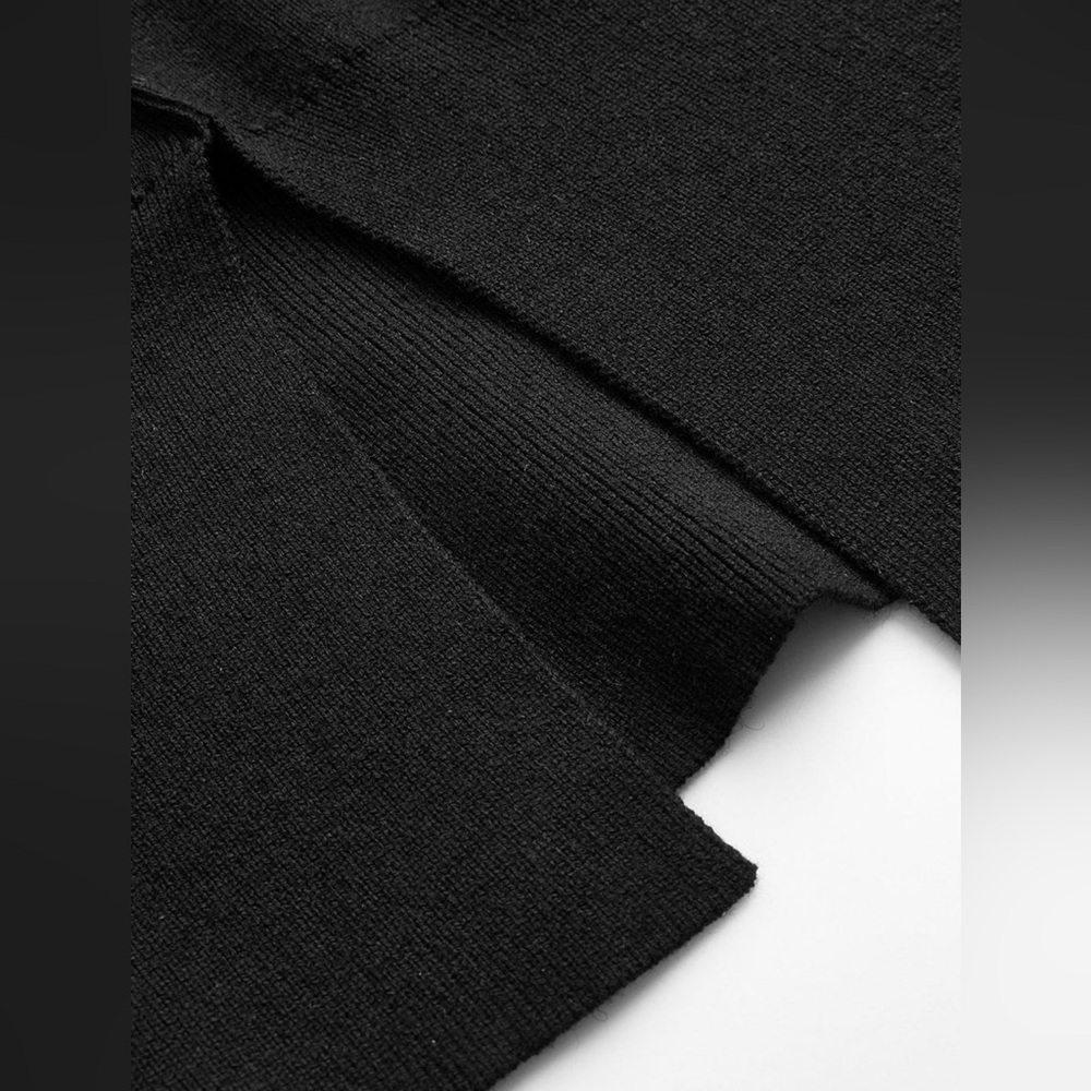 COMMENSE Black Sleeveless Tie-Neck Shell with White Piping Size Large (8/10) - Picture 3 of 4